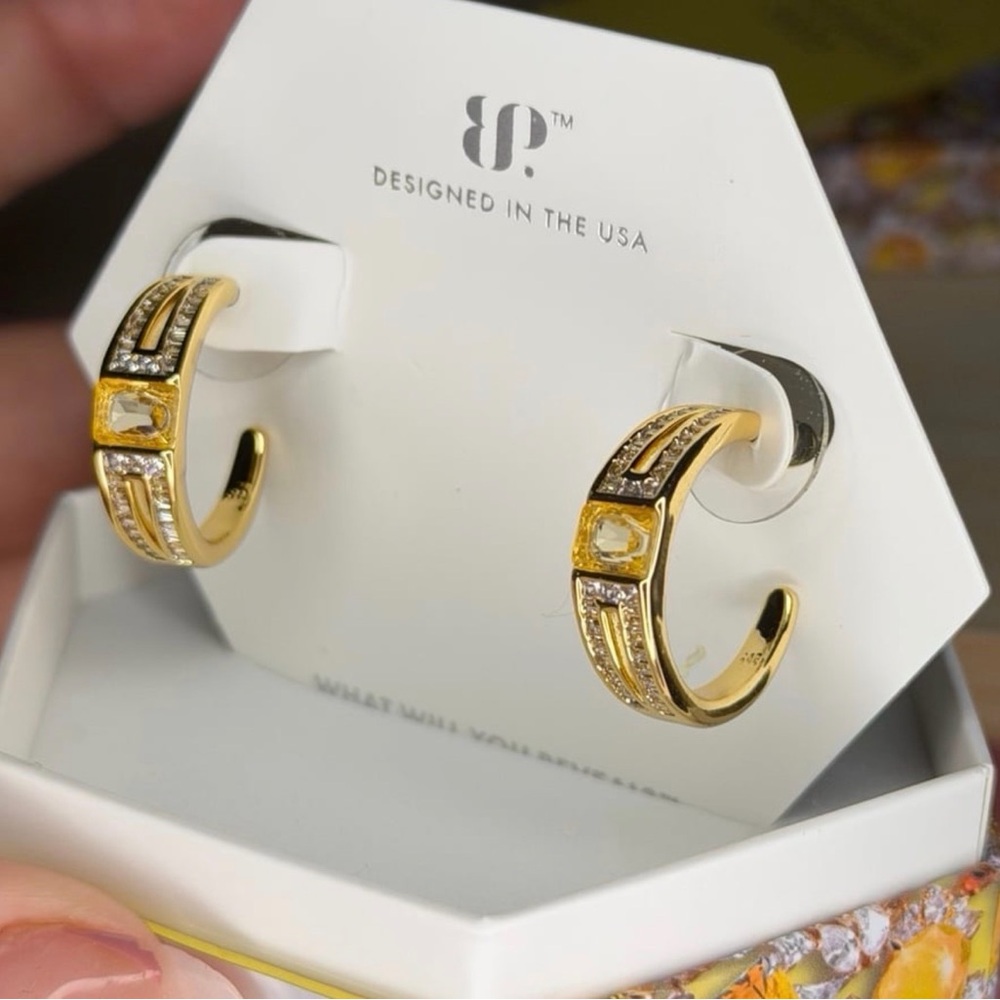 Gold and Silver Geometric Hoop Earrings